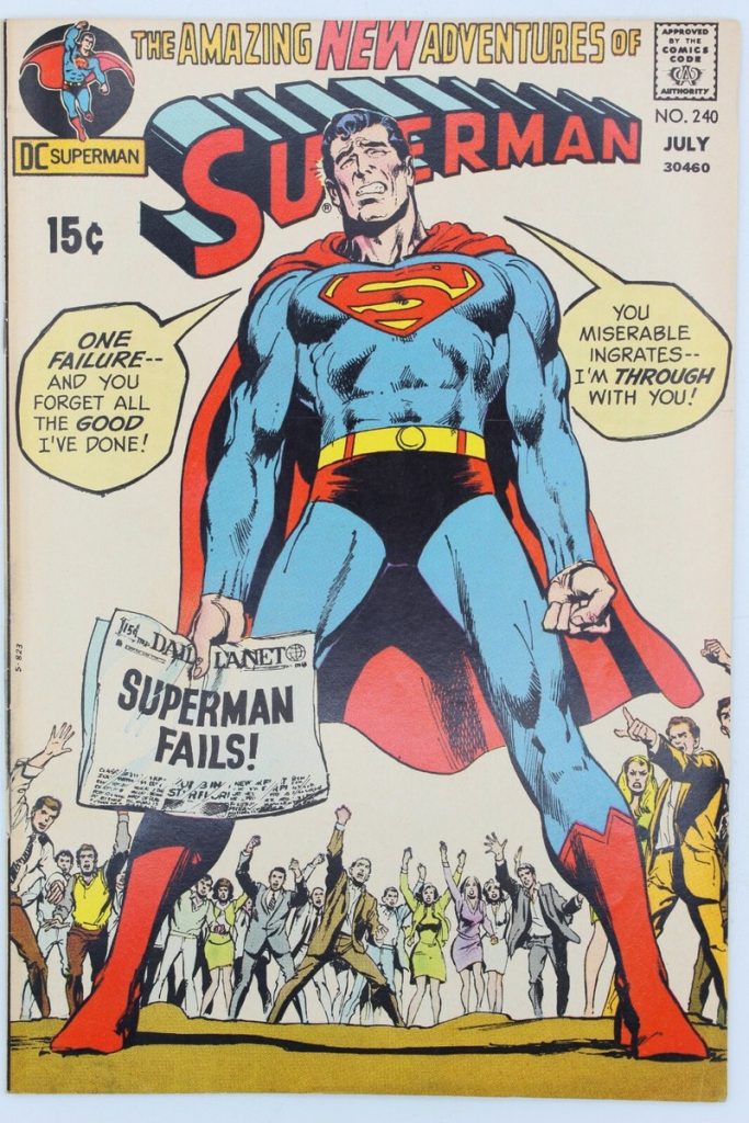bronze age comic book cover of the amazing new adventures of superman #240